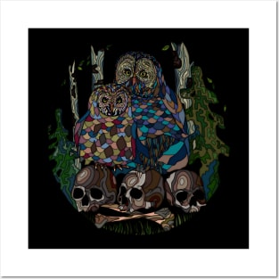 Owls on Bones Posters and Art